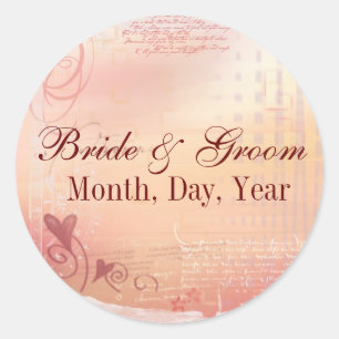 Maßgeschneiderte Hochzeitsticker Runder Aufkleber