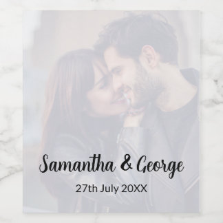 Maßgeschneiderte Hochzeitswein-Flasche mit Foto Weinetikett