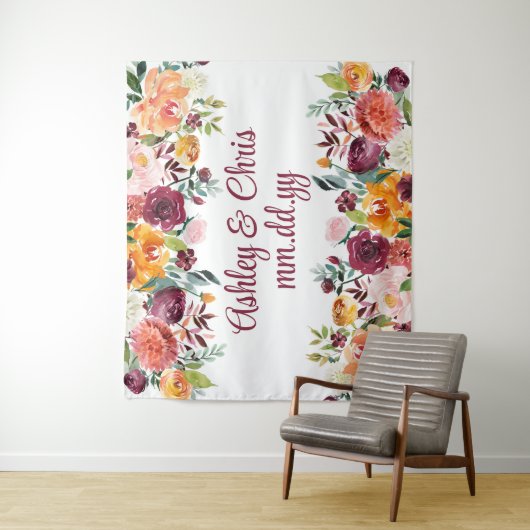 Maßgeschneiderte Hochzeitszeremonie Blumenkästen P Wandteppich (Beispiel)