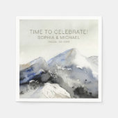 Maßgeschneiderte Hochzeitvorlagen Wasserfarbengebi Serviette (Vorderseite)