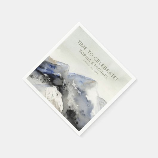 Maßgeschneiderte Hochzeitvorlagen Wasserfarbengebi Serviette (Ecke)