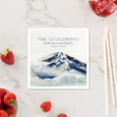 Maßgeschneiderte Hochzeitvorlagen Wasserfarbengebi Serviette (Beispiel)