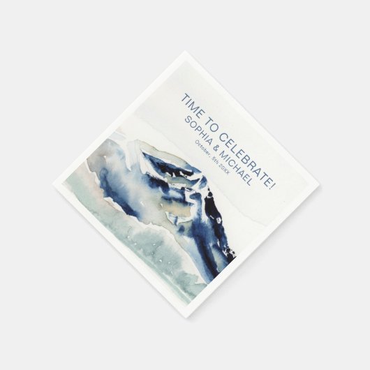 Maßgeschneiderte Hochzeitvorlagen Wasserfarbengebi Serviette (Ecke)