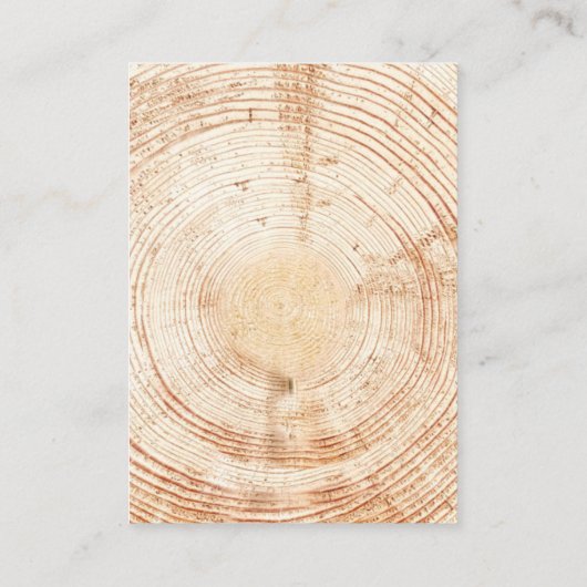 Maßgeschneiderte Holzbaum-Schnitte rustikale Hochz Begleitkarte (Rückseite)
