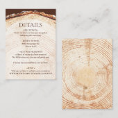 Maßgeschneiderte Holzbaum-Schnitte rustikale Hochz Begleitkarte (Vorne/Hinten)