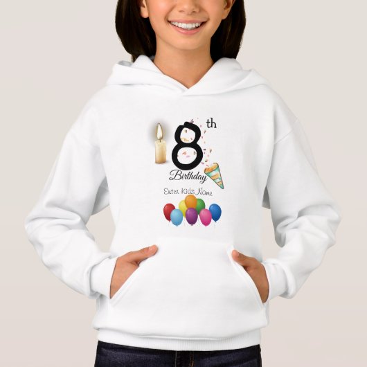 Maßgeschneiderte Hoodie für Kindergeburtstag (Vorderseite)