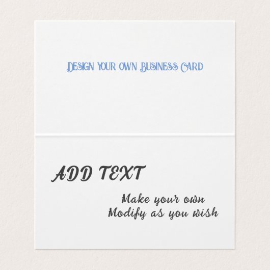 Maßgeschneiderte, horizontal geklappte Visitenkart Visitenkarten (Innenseite Aufgefaltet)