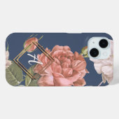 Maßgeschneiderte Hübsche Rose Blumenmuster-Goldrah Case-Mate iPhone Hülle (Rückseite (Horizontal))