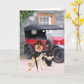 Maßgeschneiderte Hunde Klassik Karte (Gelbe Blume)