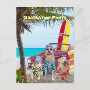 Maßgeschneiderte Hunde/Labrador Postcard Beach Par Einladungspostkarte