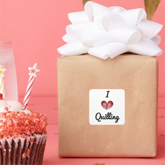 Maßgeschneiderte I heart Quilling 1,5" Square Stic Quadratischer Aufkleber (Party)