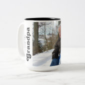 Maßgeschneiderte I-Liebe für Sie Opa-Foto Zweifarbige Tasse (Vorderseite Links)