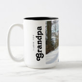 Maßgeschneiderte I-Liebe für Sie Opa-Foto Zweifarbige Tasse (Links)