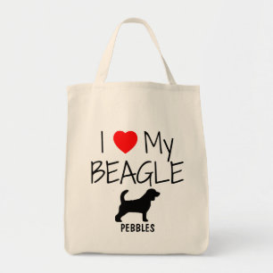Maßgeschneiderte I-Liebe meines Beagle Tote Bag Tragetasche