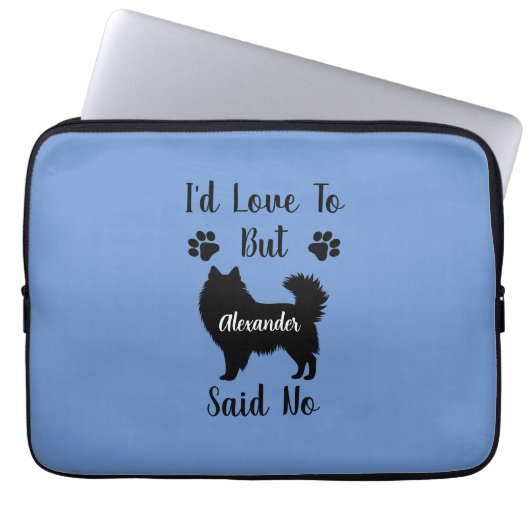 Maßgeschneiderte ich Liebe, aber American Eskimo s Laptopschutzhülle (Vorderseite)