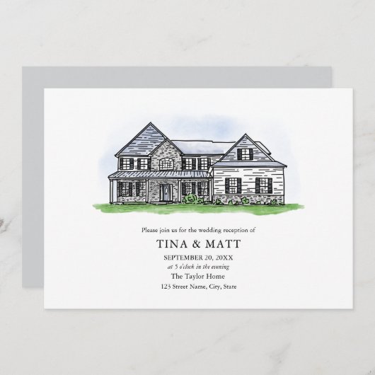 Maßgeschneiderte Illustration Einladung (Vorne/Hinten)