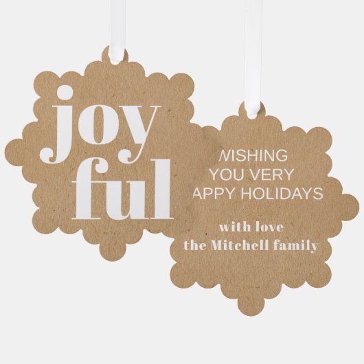 Maßgeschneiderte Imitate, braune Kraft Papier Text Ornament Karte (Vorderseite/Rückseite)