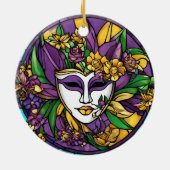Maßgeschneiderte Imitate Festglass Mardi Gras Mask Keramik Ornament (Hinten)