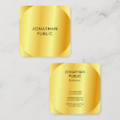 Maßgeschneiderte Imitate Gold Metallic Look Modern Quadratische Visitenkarte (Vorne/Hinten)