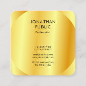 Maßgeschneiderte Imitate Gold Metallic Look Modern Quadratische Visitenkarte (Rückseite)