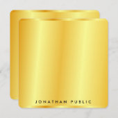 Maßgeschneiderte Imitate Gold Metallic Look Templa Mitteilungskarte (Vorne/Hinten)