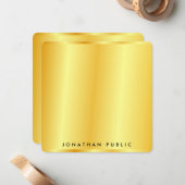 Maßgeschneiderte Imitate Gold Metallic Look Templa Mitteilungskarte (Vorderseite/Rückseite Beispiel)