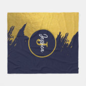 Maßgeschneiderte Imitate Gold Pinselstriche mit Na Fleecedecke (Vorderseite (Horizontal))