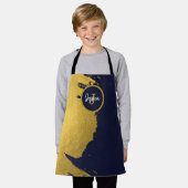 Maßgeschneiderte Imitate Gold Pinselstriche mit Na Schürze (Getragen)