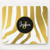 Maßgeschneiderte Imitate Gold Zebra Print Stripes Mousepad (Vorne)