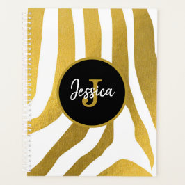 Maßgeschneiderte Imitate Gold Zebra Print Stripes Planer
