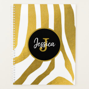 Maßgeschneiderte Imitate Gold Zebra Print Stripes Planer