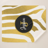 Maßgeschneiderte Imitate Gold Zebra Print Stripes Sherpadecke (Vorderseite (Horizontal))
