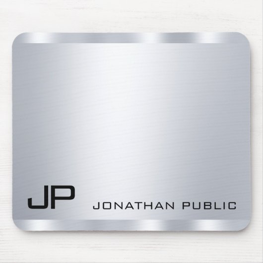 Maßgeschneiderte Imitate Silver Metallic Look Mono Mousepad (Vorne)