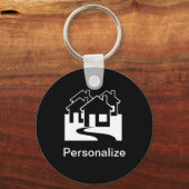 Maßgeschneiderte Immobilien Anwesen Häuser Symbol  Schlüsselanhänger (Vorderseite)