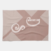 Maßgeschneiderte Initialen, braun, neutral geometr Geschirrtuch (Horizontal)