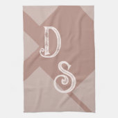 Maßgeschneiderte Initialen, braun, neutral geometr Geschirrtuch (Vertikal)