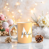 Maßgeschneiderte Initialen Neutral, modern orange Kaffeetasse