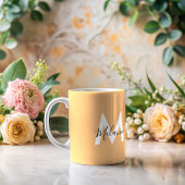 Maßgeschneiderte Initialen Neutral, modern orange Kaffeetasse