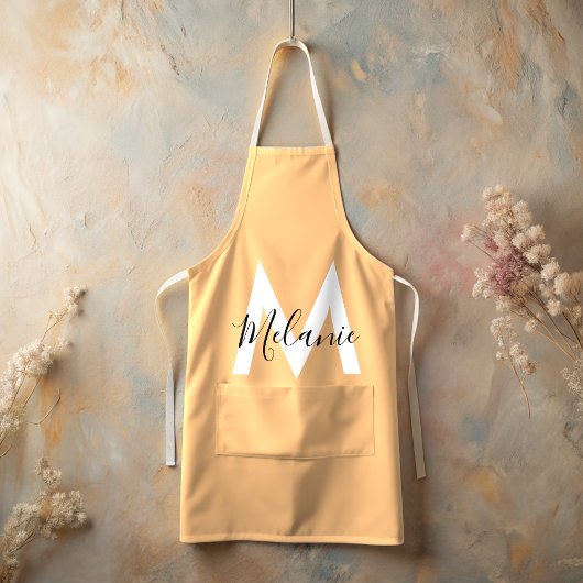 Maßgeschneiderte Initialen Neutral, modern orange Schürze