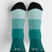 Maßgeschneiderte Initialen und Monogramme für Aqua Socken (Oben)