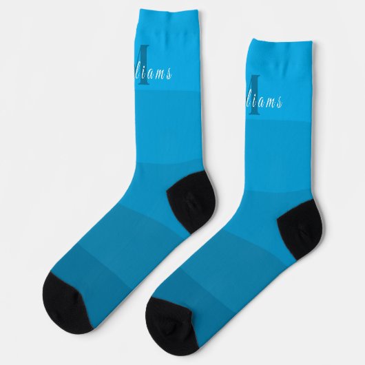 Maßgeschneiderte Initialen und Monogramme für Blue Socken (Linkes Detail)