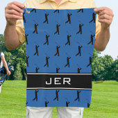 Maßgeschneiderte Initials Golfer Black Pattern Bla Golfhandtuch