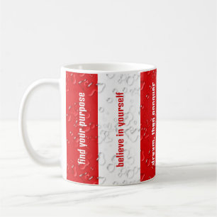 Maßgeschneiderte inspirierende Zitate, rot, weiß S Kaffeetasse