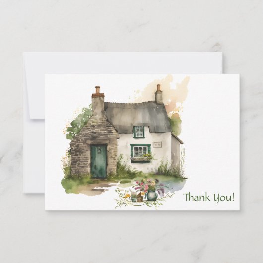 Maßgeschneiderte irische Hütte Dankeskarte (Vorderseite)