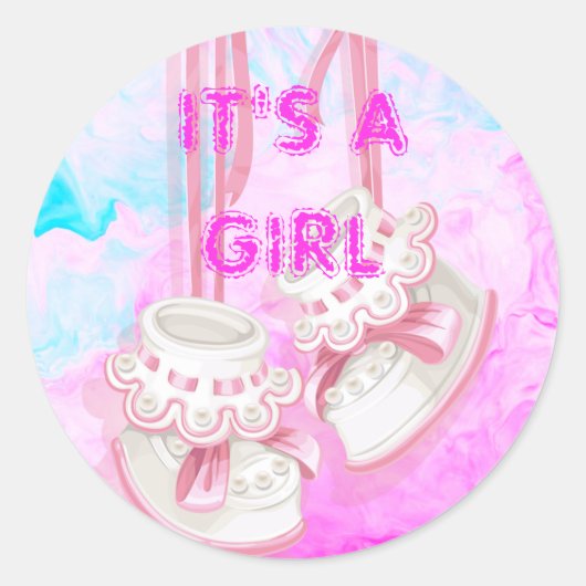 Maßgeschneiderte IT-Aufkleber für das Baby-Gender- Runder Aufkleber (Vorderseite)