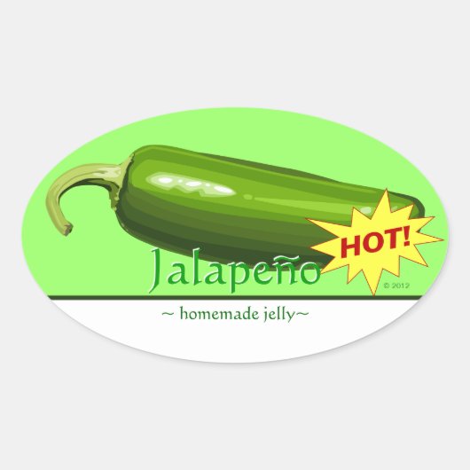 Maßgeschneiderte Jalapeno Pfeffer Oval Stickers (Vorderseite)