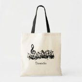 Maßgeschneiderte Jumbled-Musikereignisse Schwarz/W Tragetasche (Vorne)