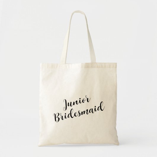 Maßgeschneiderte Junior Bridesmaid Script Tote Bag Tragetasche (Vorne)