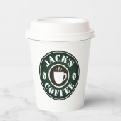 Maßgeschneiderte Kaffeebecher mit Deckel Party Pappbecher (Vorderseite)