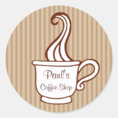 Maßgeschneiderte Kaffeekleber Runder Aufkleber (Vorderseite)